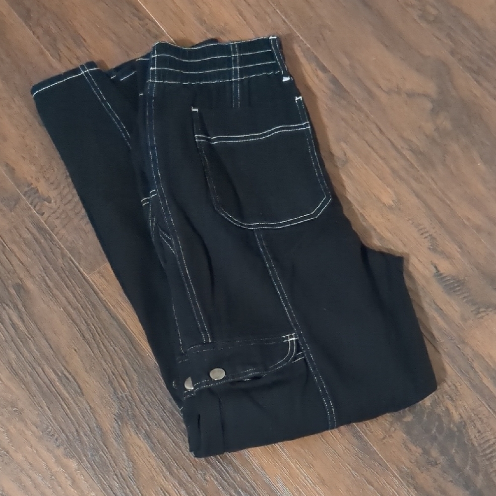 RSQ Black Pants with White Stitch Detail